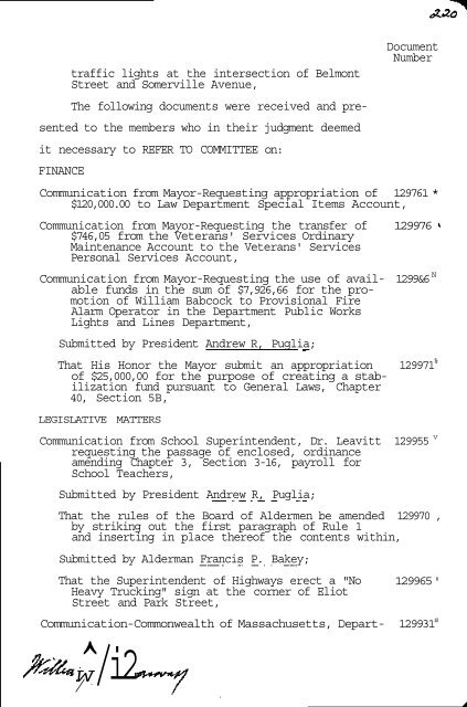 CITY OF SOMERVILLE BOARD OF ALDERMEN MEETINGS 1976