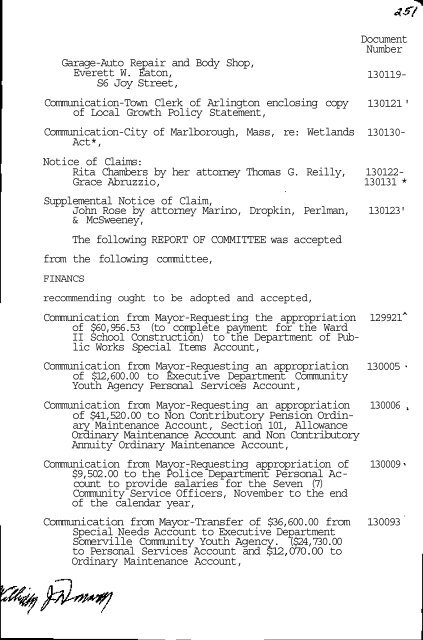 CITY OF SOMERVILLE BOARD OF ALDERMEN MEETINGS 1976