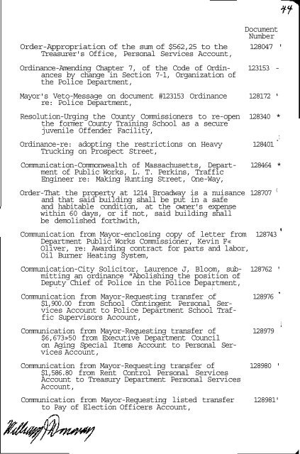 CITY OF SOMERVILLE BOARD OF ALDERMEN MEETINGS 1976