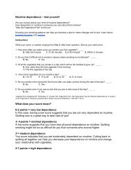 Nicotine dependence Ã¢Â€Â“ test yourself What does your score mean? 0 ...