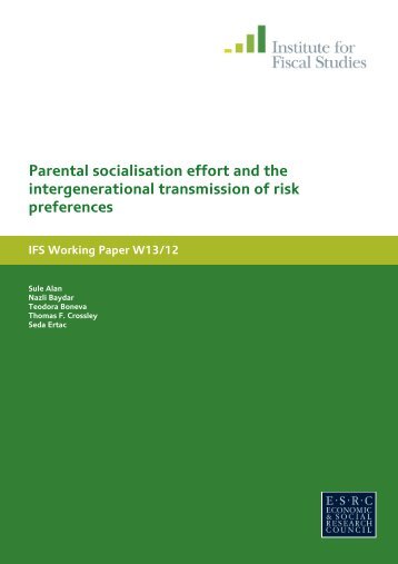 Parental socialisation effort and the intergenerational transmission ...