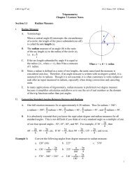 Trig LHS 8th ed Ch 3 Notes (PDF) - Faculty Web Pages