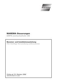 EWFS Zeitschaltuhr 8K Benutzer- und Installationsanleitung - Warema