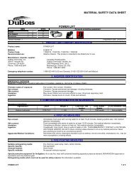 MSDS - DuBois Chemicals Online Store