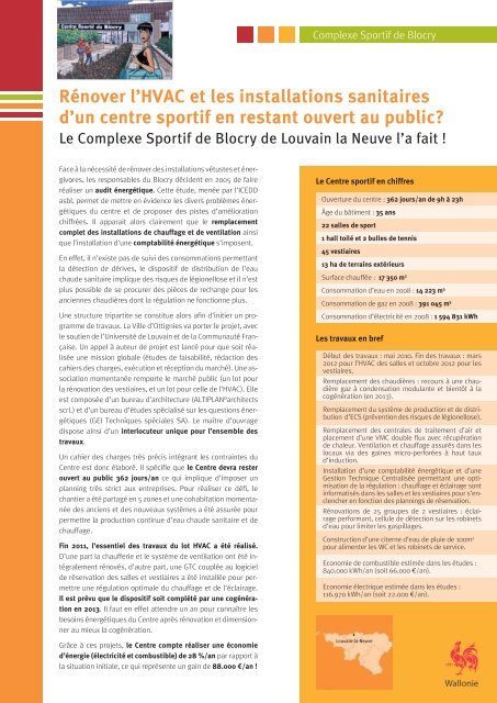 Rénover l'HVAC et les installations sanitaires d'un centre sportif en ...