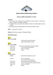 Questionnaire for Suppliers - Alaska Seafood Marketing Institute