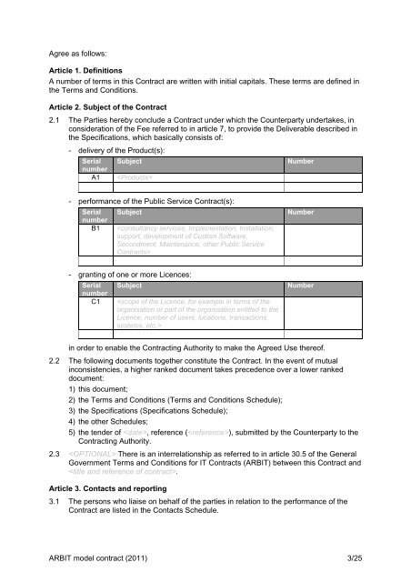 ARBIT Model Contract concerning - Pianoo