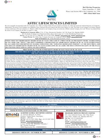 ASTEC LIFESCIENCES LIMITED - IDBI Capital