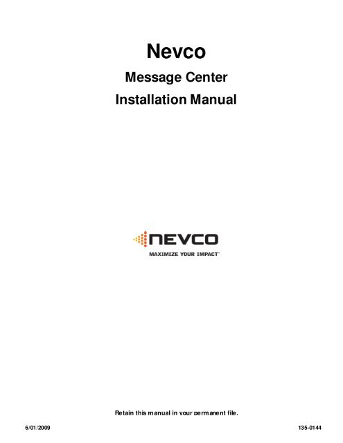 Nevco Indoor LED Scoreboard Installation Manual