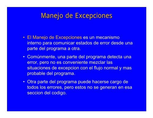 Manejo de Excepciones