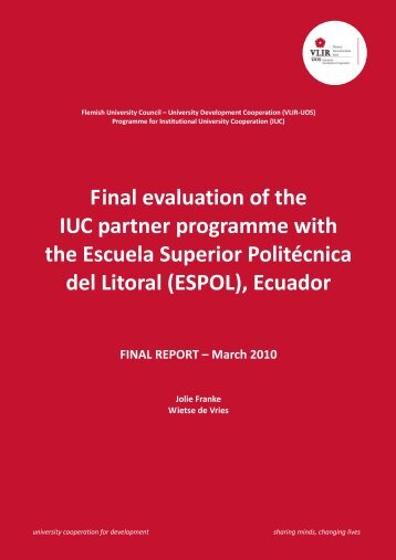 Final evaluation of the IUC partner programme with the ... - VLIR-UOS