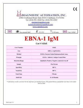 Epstein Barr Virus Nuclear Antigen (EBNA) IgM