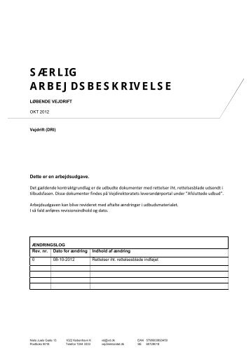 SÃRLIG ARBEJDSBESKRIVELSE - vdvejdrift.dk