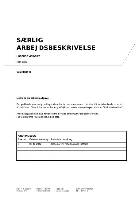 SÃ†RLIG ARBEJDSBESKRIVELSE - vdvejdrift.dk
