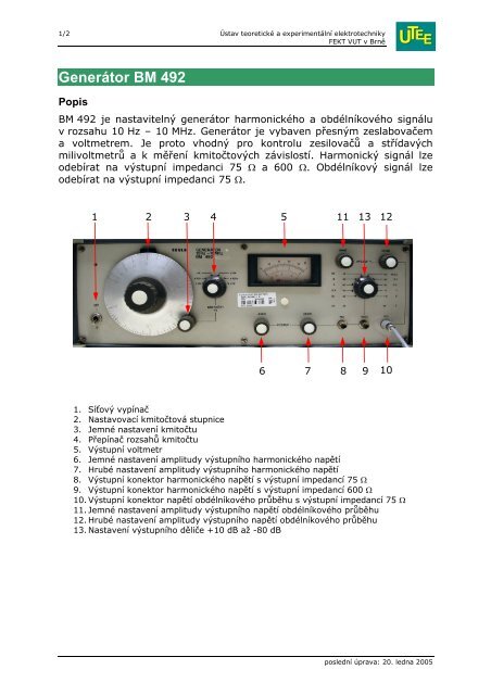 GenerÃ¡tor BM 492 - UTEE