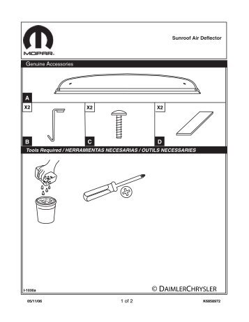 Jeep Patriot Sunroof Air Deflector Installation Instructions - Jeep World