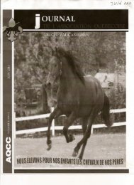 Volume 13-2 Juin 2011 - Association québécoise du cheval canadien