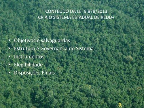 Programa de REDD do Estado de Mato Grosso - Sema/MT