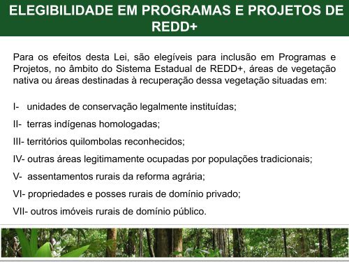 Programa de REDD do Estado de Mato Grosso - Sema/MT