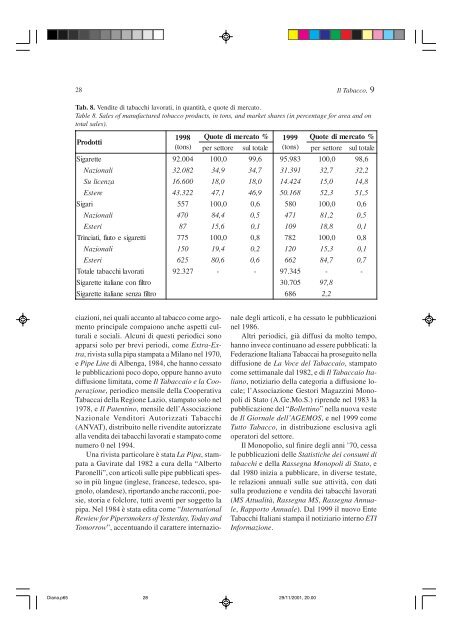 La storia del tabacco in Italia. V. Le nuove politiche sulla ... - Inea
