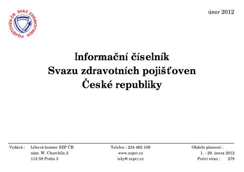 Informační číselník Svazu zdravotních pojišťoven České republiky
