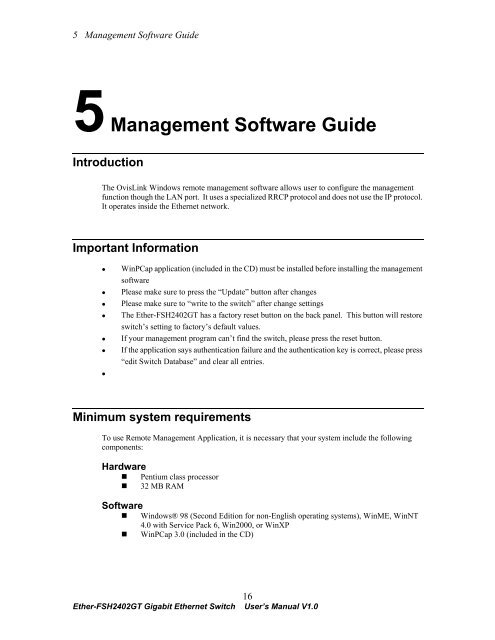 Ether-FSH2402GT User's Manual