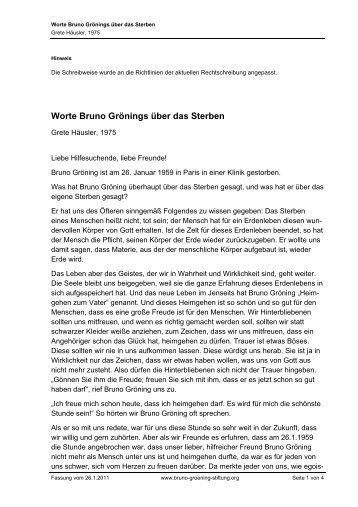 Worte Bruno GrÃ¶nings Ã¼ber das Sterben (PDF)