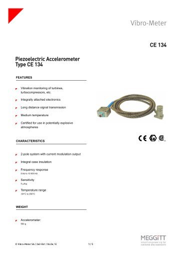 CE 134 Piezoelectric Accelerometer Type CE 134