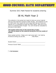 IB HL Math Year 2