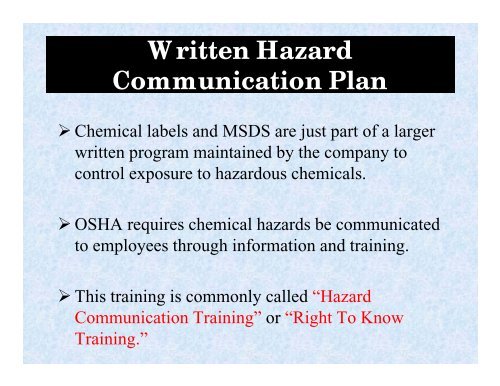 Chemical Hazards in the Workplace