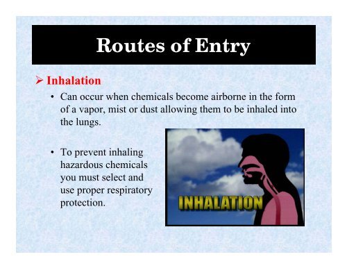 Chemical Hazards in the Workplace