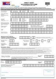 direct debit authorization form - IHM Risk Management Sdn Bhd