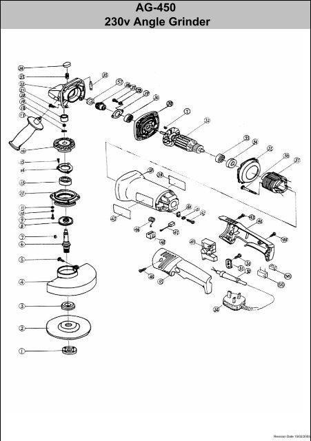 AG-450 230v Angle Grinder - Ryobi Spares