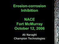 Erosion-corrosion Inhibition NACE Fort McMurray ... - NACE Calgary