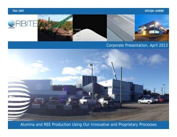 Corporate Presentation - Orbite Aluminae Inc.