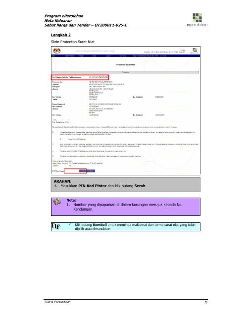 nota keluaran sebut harga dan tender nombor rujukan ... - ePerolehan