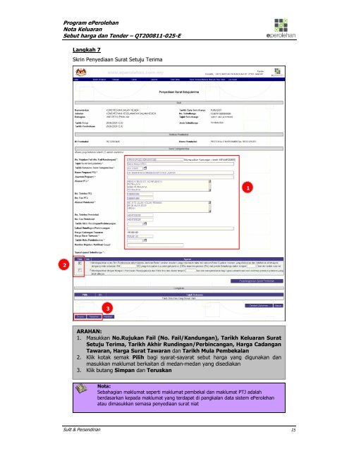 nota keluaran sebut harga dan tender nombor rujukan ... - ePerolehan