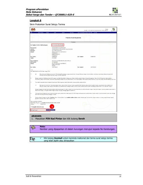 nota keluaran sebut harga dan tender nombor rujukan ... - ePerolehan