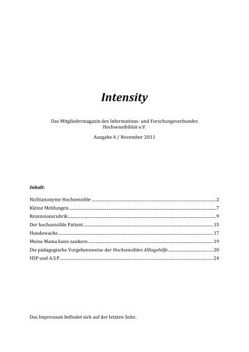 Intensity 4 - Informations- und Forschungsverbundes ...