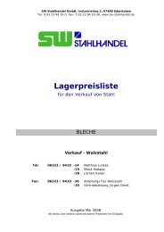 Lagerpreisliste - SW Stahlhandel GmbH