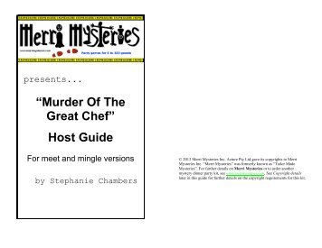 “Murder Of The Great Chef” Host Guide - Merri Mysteries