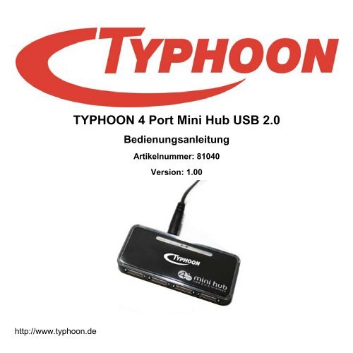 TYPHOON USB 2.0 4 PORT HUB - produktinfo.conrad.com