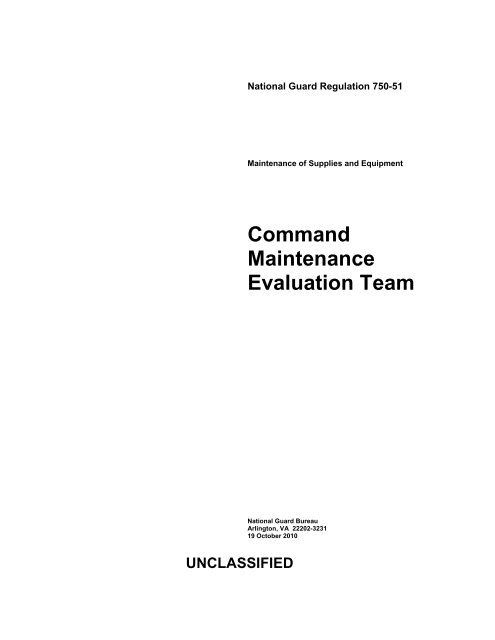 Command Maintenance Evaluation Team - National Guard Bureau ...