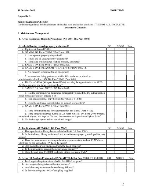 Command Maintenance Evaluation Team - National Guard Bureau ...