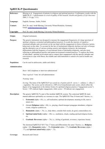 SpREUK-P data sheet - Universität Witten/Herdecke