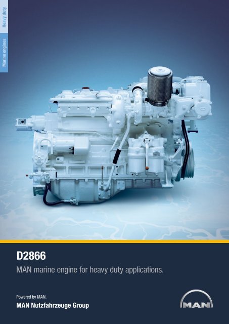 MAN marine engine for heavy duty applications.
