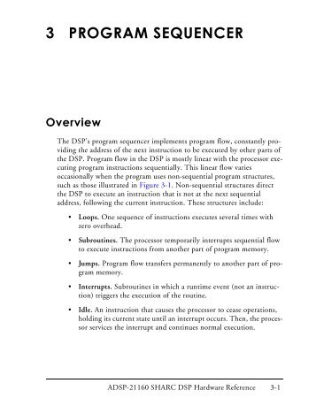ADSP-21160 SHARC DSP Hardware Reference, Program Sequencer