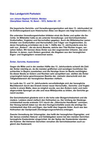 Das Landgericht Parkstein - familienforschung-kunz-weiden.de
