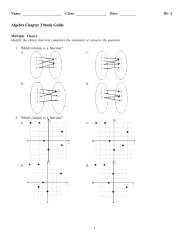 Algebra Chapter 3 Study Guide