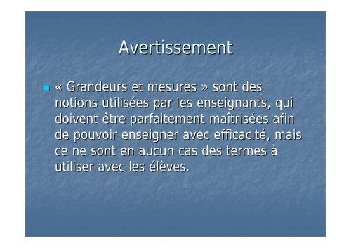 Grandeurs et mesures au cycle 3